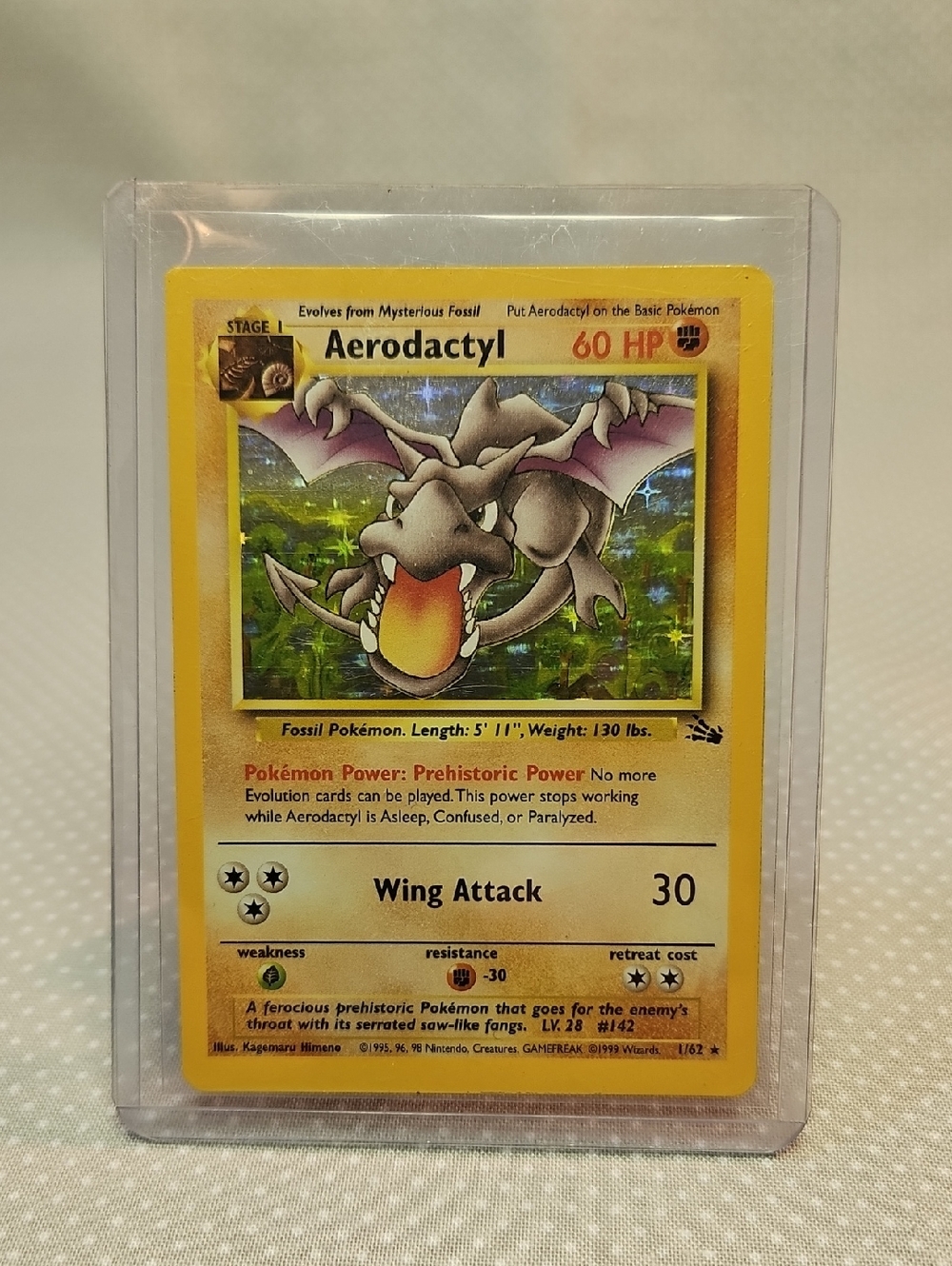1999 Pokemon Aerodactyl 1/62 Fossil Holo - Picture 14 of 15